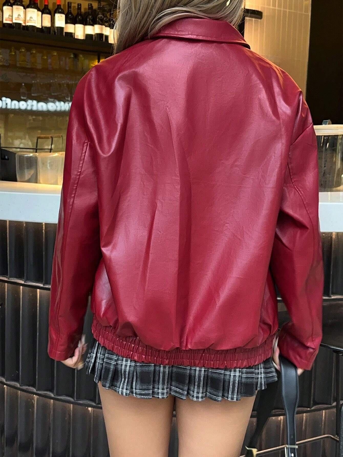 Laylie | Red Leather Jacket