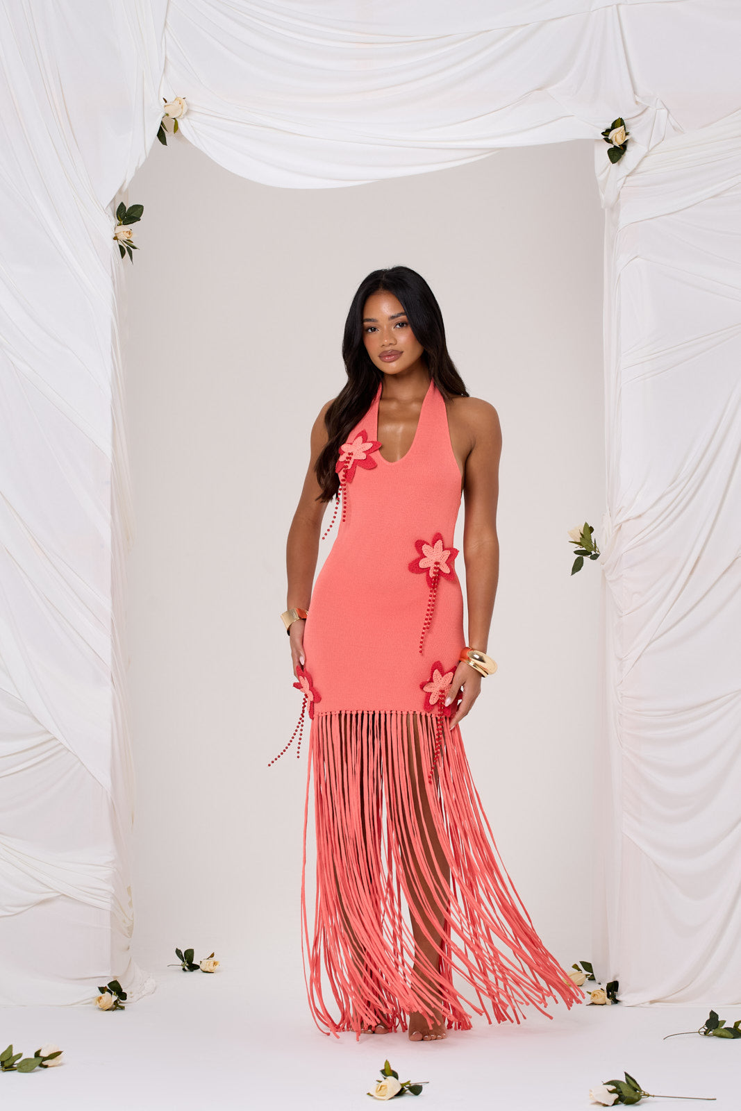 Fibi | Peachy Floral Maxi Dress