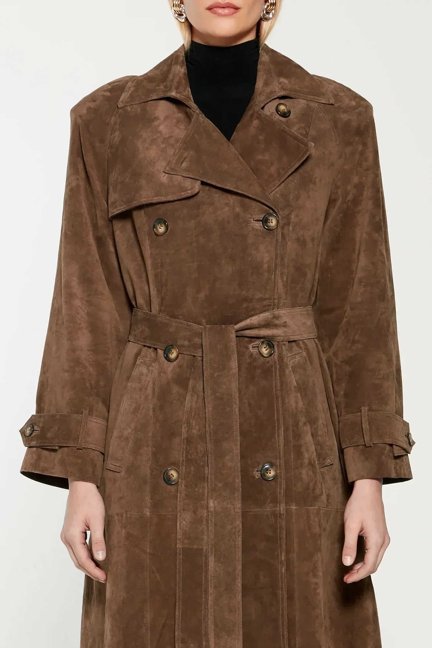 Faela | Suede Trench Coat