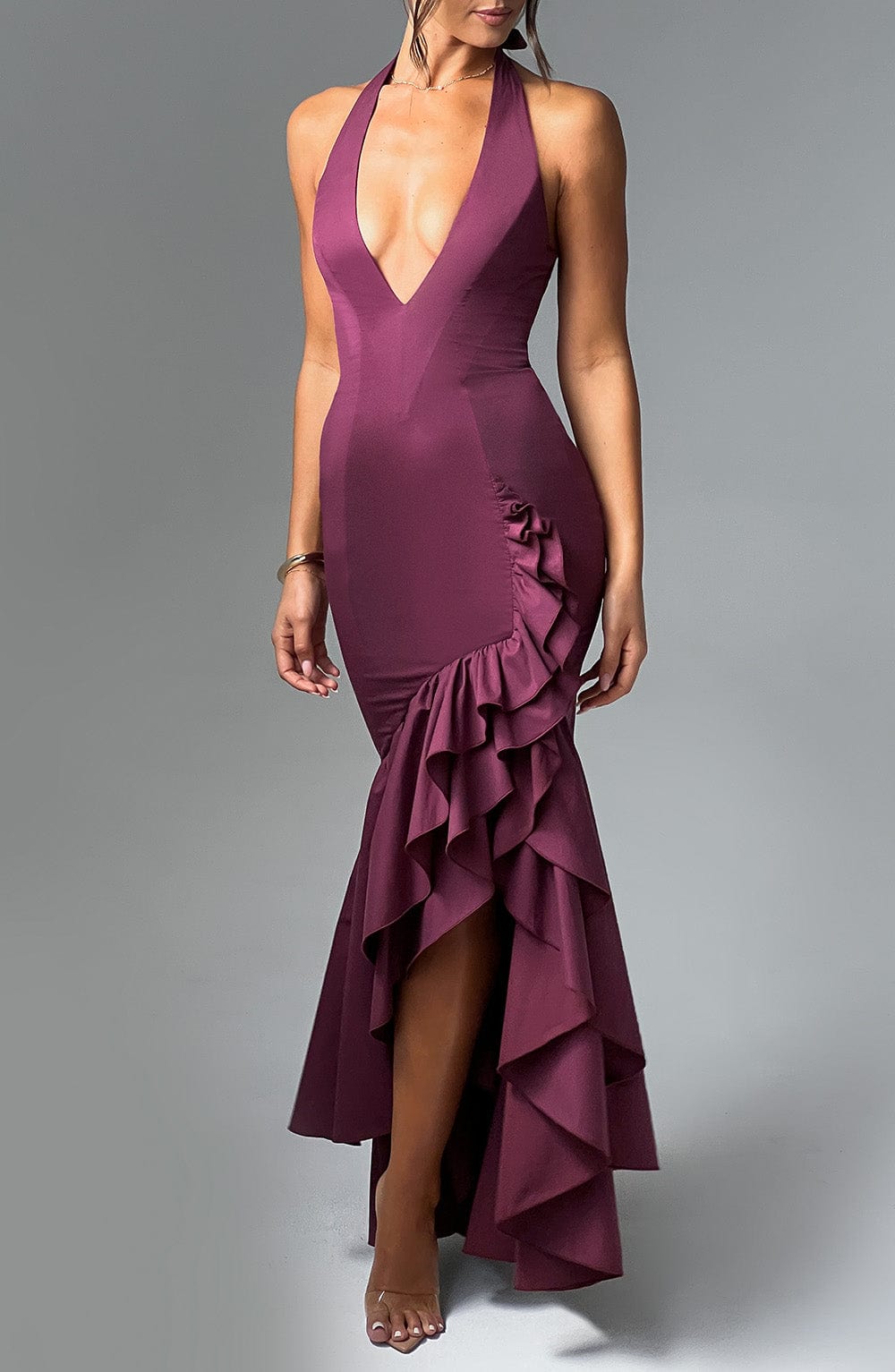 Veronique | Bold Cherry Maxi Dress