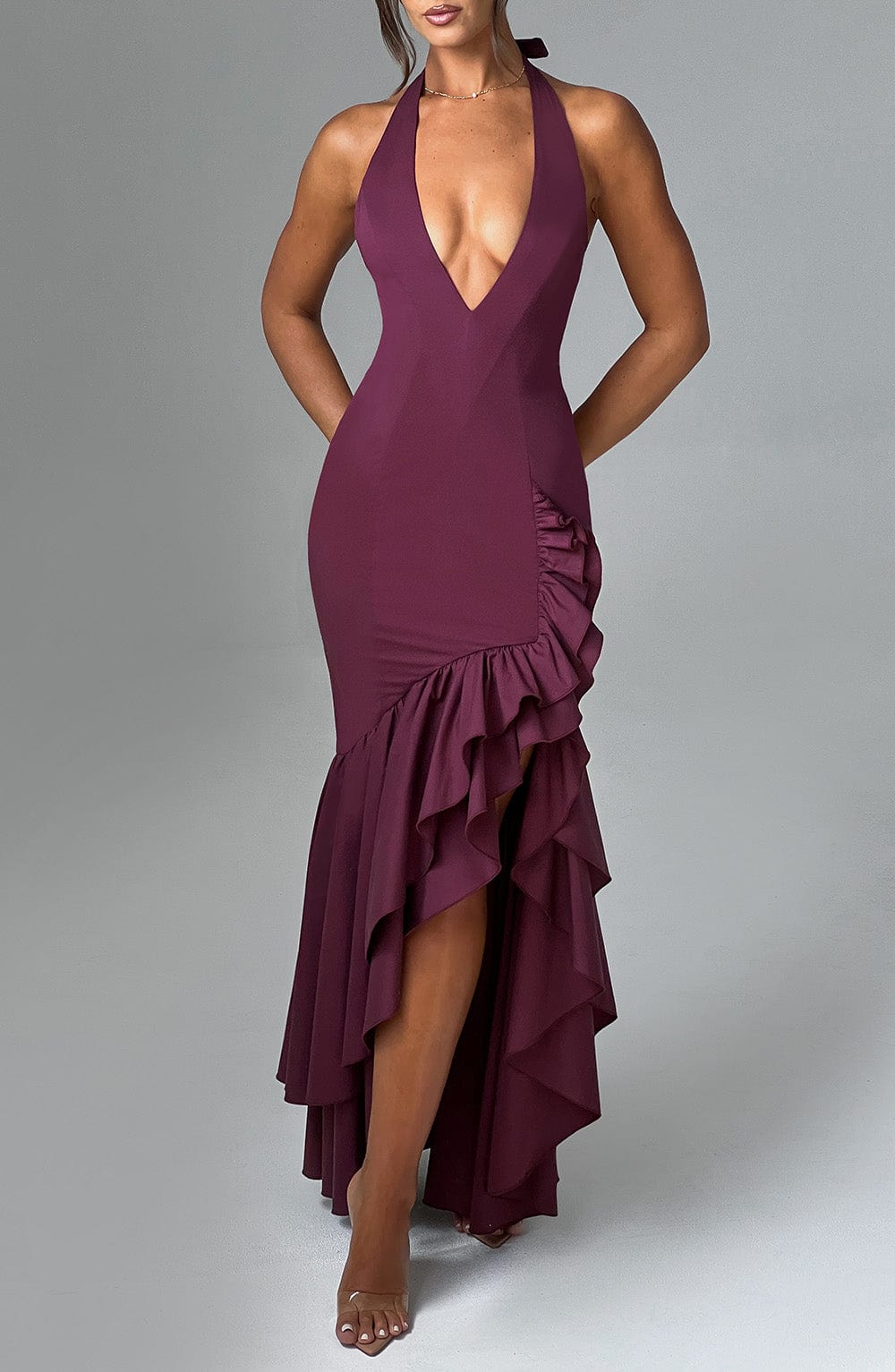 Veronique | Bold Cherry Maxi Dress