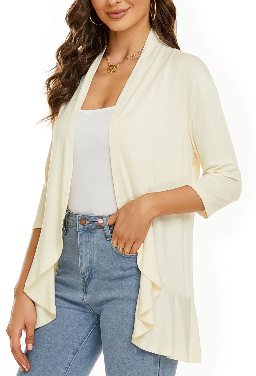 Women's Casual Lightweight Open Front