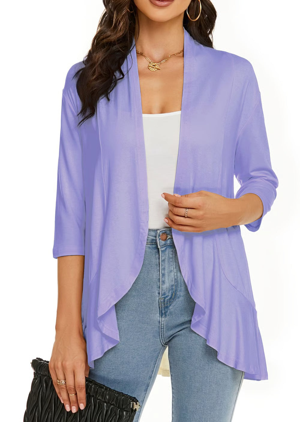 Women's Casual Lightweight Open Front
