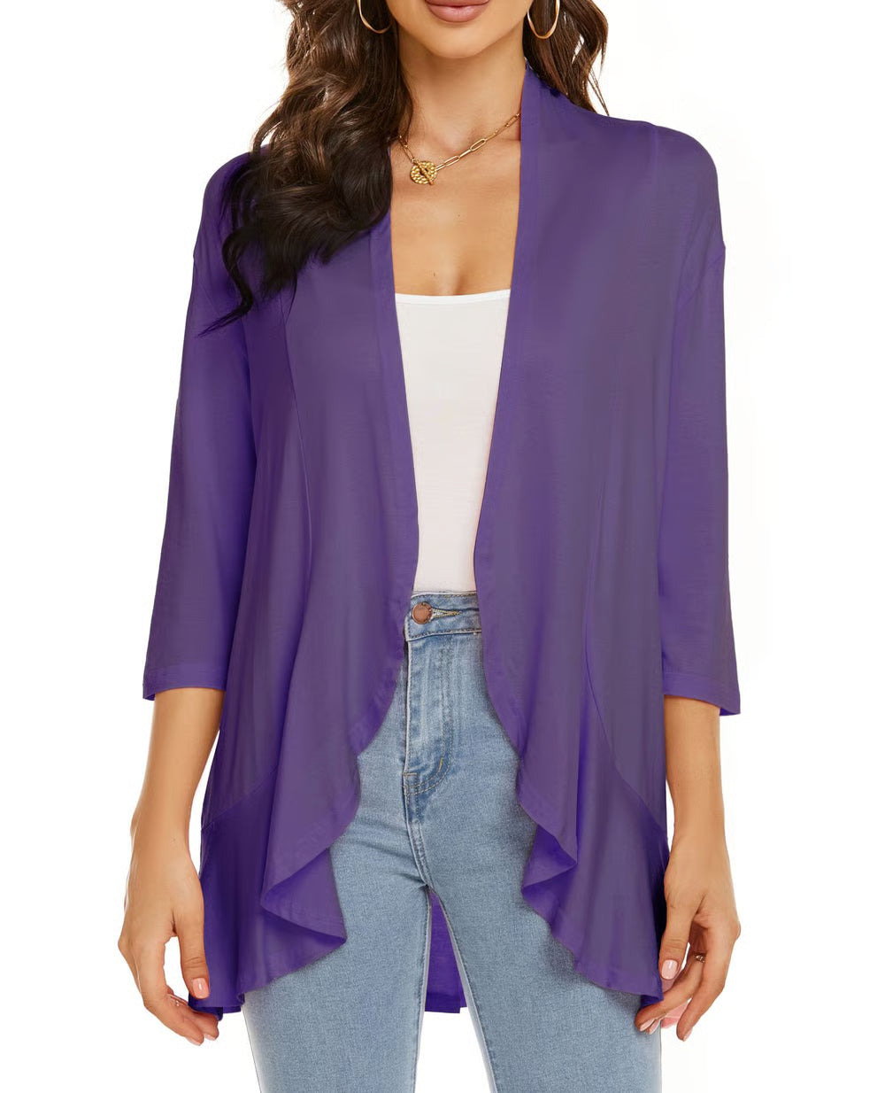 Women's Casual Lightweight Open Front