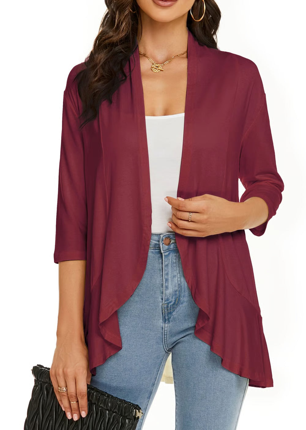 Women's Casual Lightweight Open Front