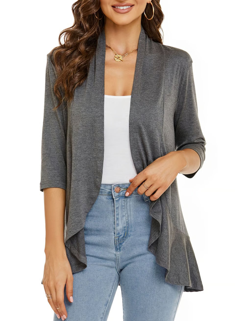 Women's Casual Lightweight Open Front