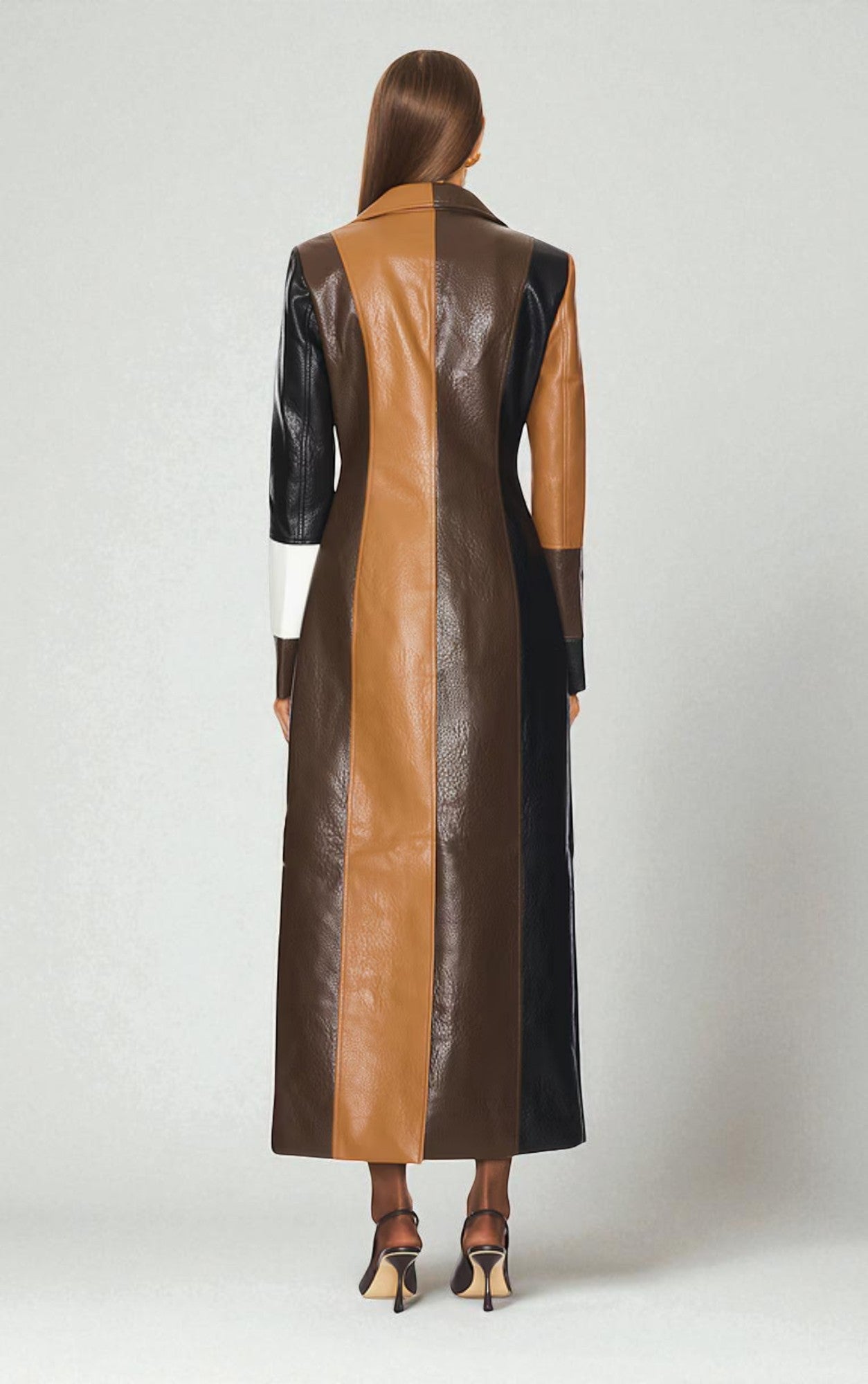 Rosaline | Mosaic Leather Coat