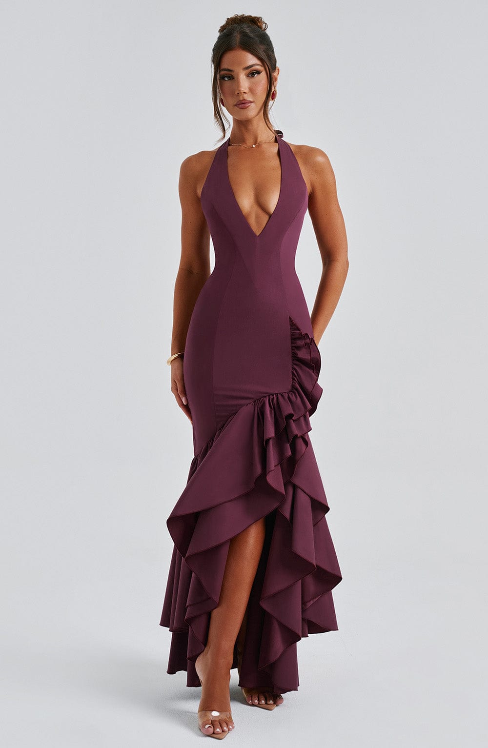Veronique | Bold Cherry Maxi Dress